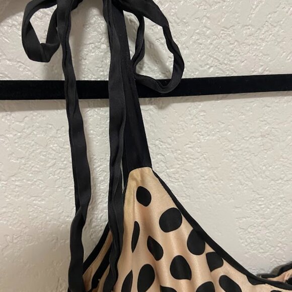 Vintage bebe dress - light pink w/ black polka dots - Picture 4 of 7